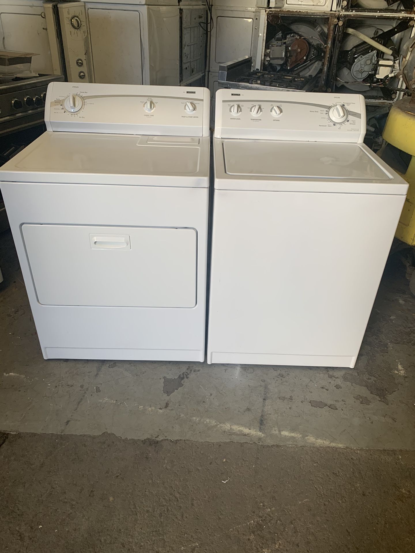 Set washer and dryer brand kenmor electric dryer everything is good working condition 90 days warranty delivery and installation