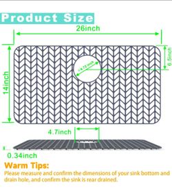 AWOKE Silicone Kitchen Sink Protector Mat Rear Drain