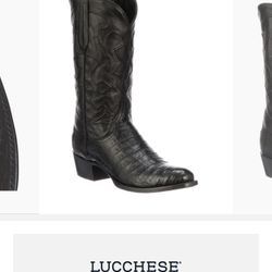 Lucchese  Camin Black Crocodile Boots