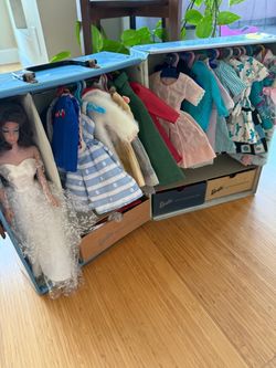 1960s Barbie and Fashion Doll lot. Dolls, Cases, Clothing.