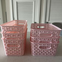 Pink Plastic Storage Containers