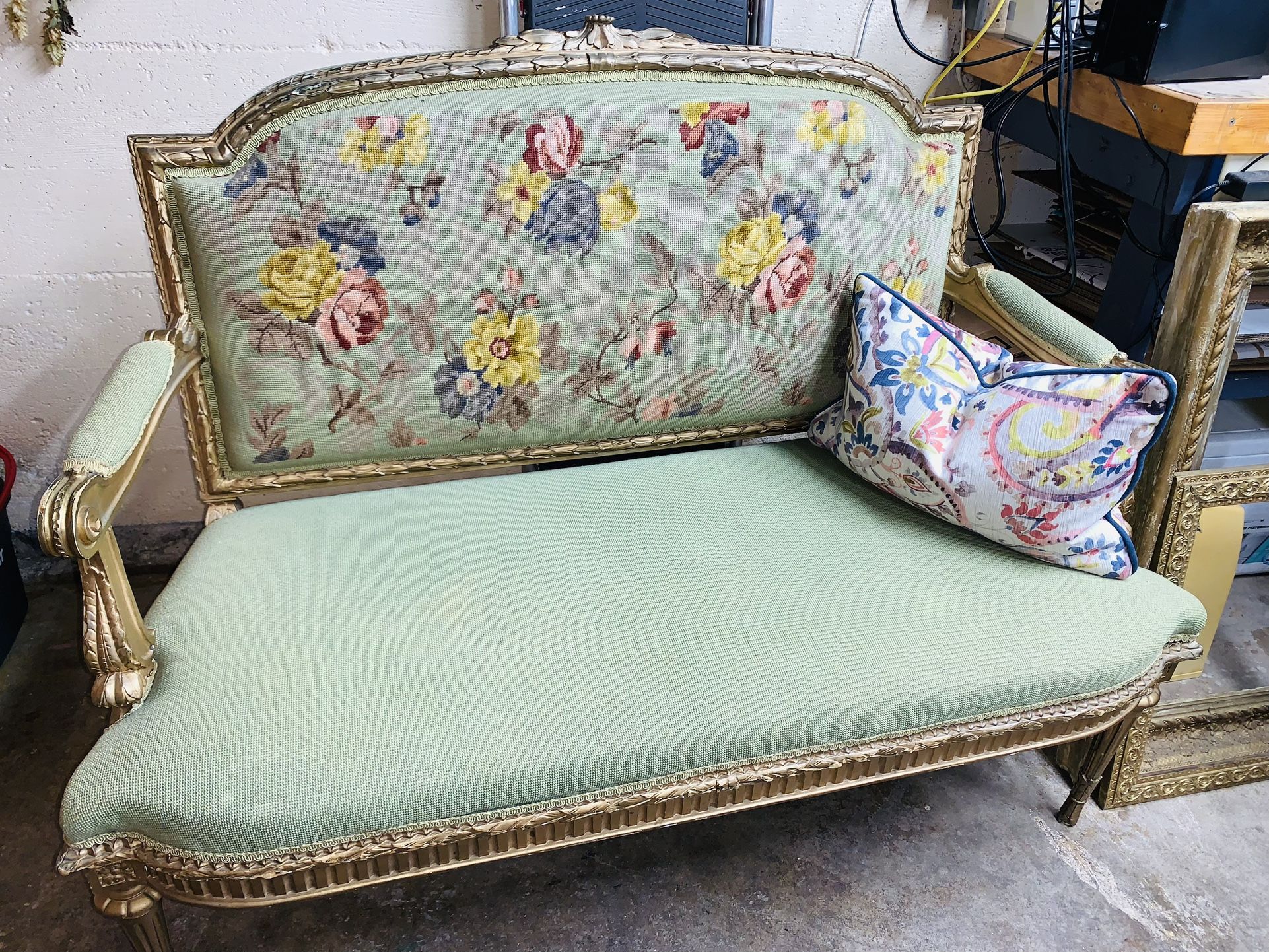 Vintage Aubusson Settee