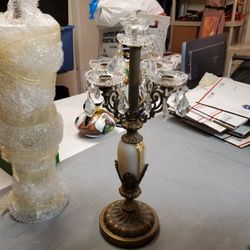 Nice Antique Candle Holder Crystal Piece 