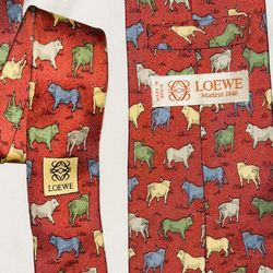 Vintage LOEWE 100% Silk Tie Made In Spain 