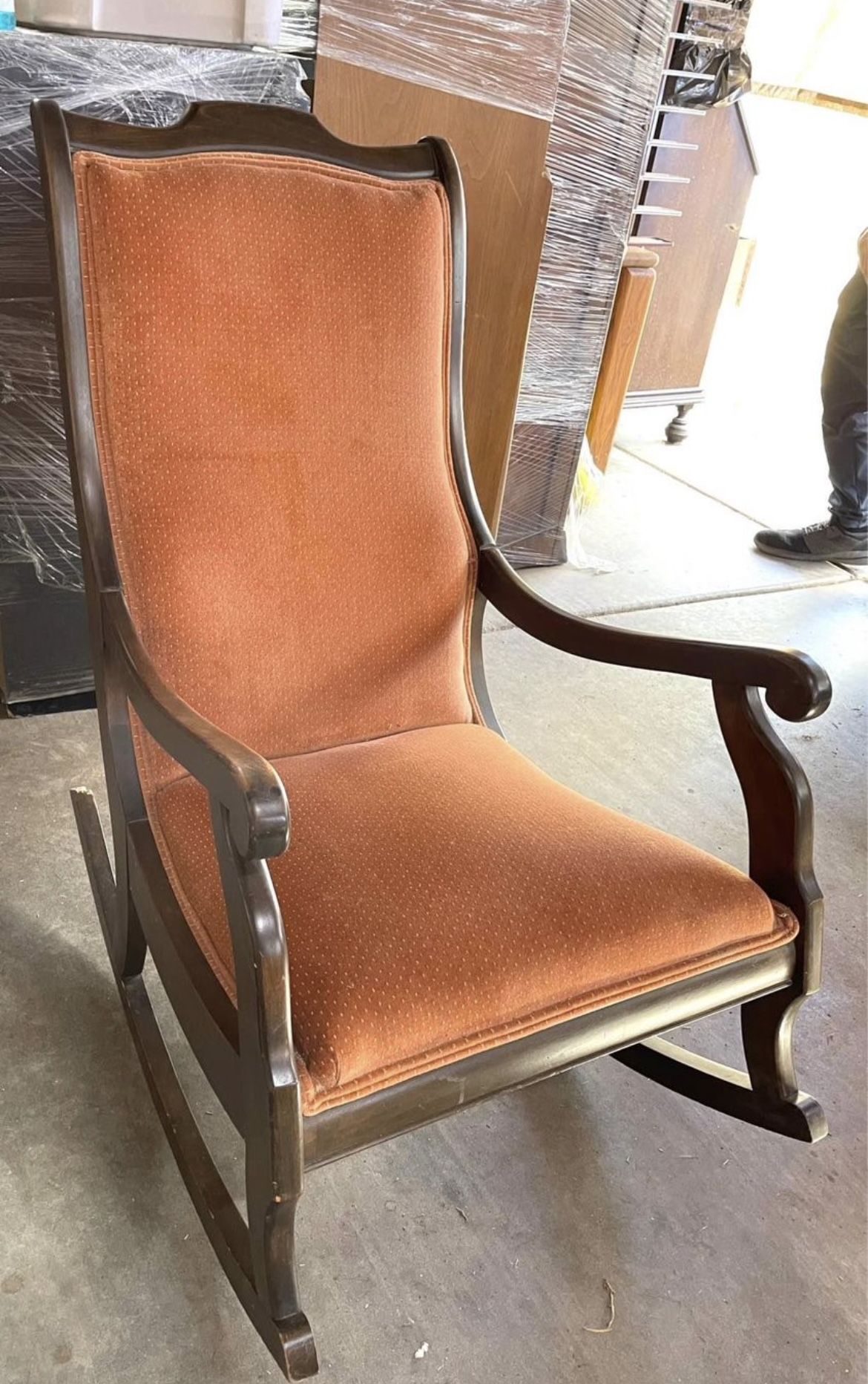 Vintage Padded Rocking Chair Wooden