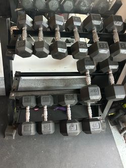 Dumbells with rack
