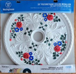 Hand Painted 28" PU Ceiling Medallion 