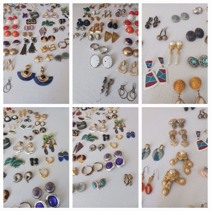 Assorted Earrings Modern And Vintage, Clip And Scrub Back, 80 Pieces ,$100 for everything 