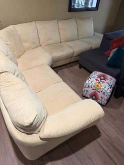 Yellow Suede Sectional Sofa