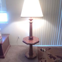 Vintage Wood  Table Lamp 