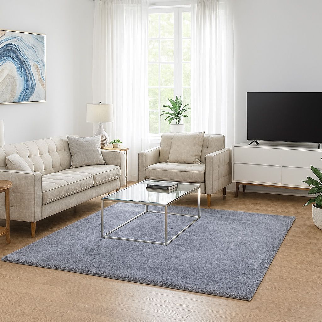 6x9 Grey Chinchilla Faux Fur Soft Area Rug Bedroom Living Room Carpet