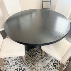 Table 45” width 30” tall, and 4 Chairs