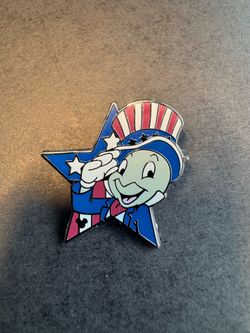 Disneyland - Jiminy Cricket - Patriotic Star Salute - Hidden Mickey - 2009 Pin