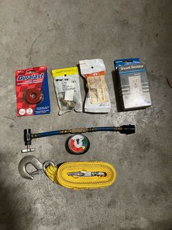 Garage Cleanout Lot! Tow Strap, A/C Gauge, GFCI Outlet + More! 🛠️⚡