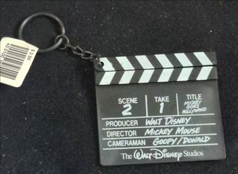Vintage 1987 Disney MGM Studio Clap Board Key Ring Keychain