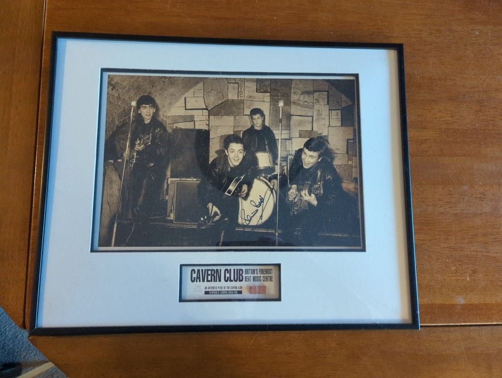 The Original Beatles at the Cavern Club Signed by Pete Best with piece of brick (784/1500)