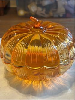 Waterford Orange crystal pumpkin candy dish