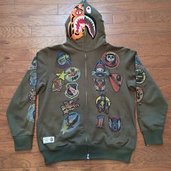 A Bathing Ape BAPE Tiger Readymade Zip Up hoodie sz XXL (Fits like XL) 
