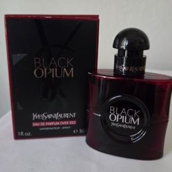 YVES SAINT LAURANT BLACK OPIUM  EAU DE PARFUM OVER RED 1.0OZ/30ML,  NEW IN BOX