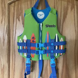 Speedo Child Life Jacket Water Floation Aid 30-50 Lbs Children Water Safety
