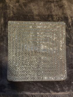 Silver Rhinestone Pillowcase Cover