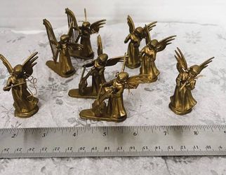 Vtg 1960s Mini 8 Angel Band Gold Plastic Instruments & Sing Hong Kong