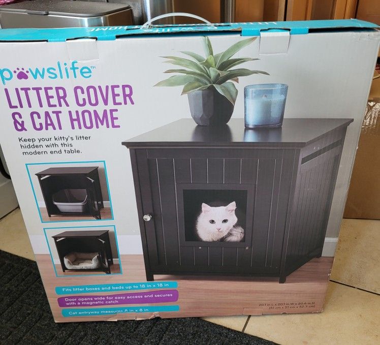 Pawslife Cat Litter/ House in Espresso $40 Firm New In Box
