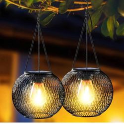 Ortiny Upgraded Solar Lights for Outside Decorative Outdoor Hanging Lights 2 Pack