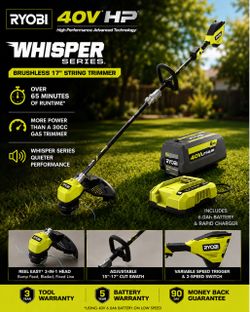 Ryobi 40V HP Whisper Series 17" String Trimmer