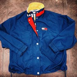 VINTAGE RARE TOMMY HILFIGER WINDBREAKER JACKET BOX LOGO URBAN SUPREME LOTUS SAIL