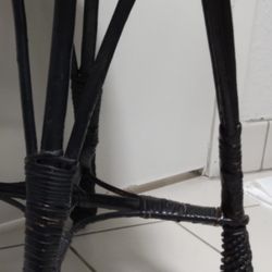 VERY NICE BLACK WICKER STOOL $12.