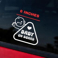 Baby On Board Peeking Baby Decal Cute Car Safety Sticker
