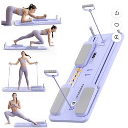 UPGO 5 in 1 Folding Pilates Board, Pilates Reformer Set with 300 LBS Weight Capacity, Portable Home Pilates for Woman (Purple)