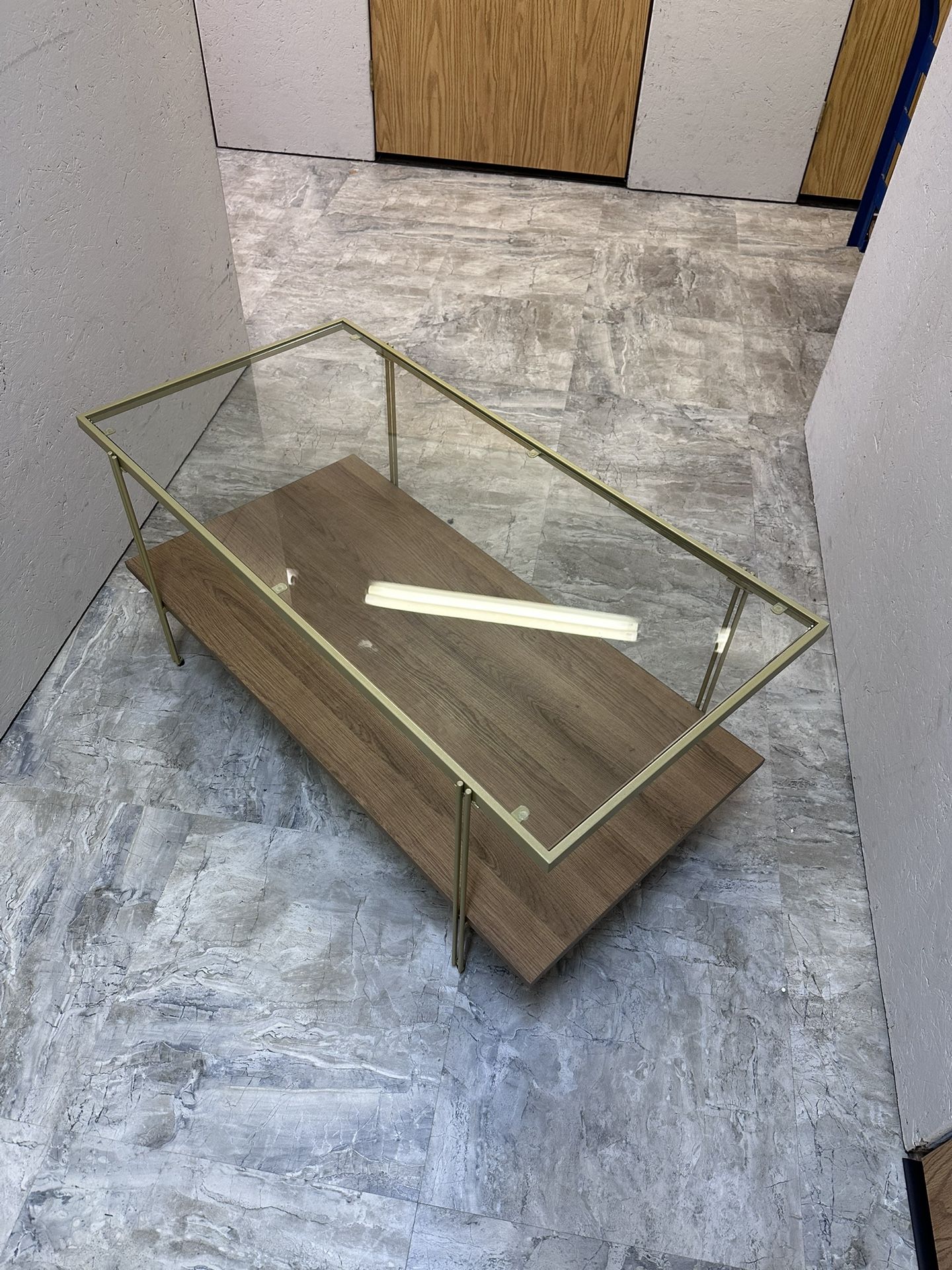 Metal Gold And Glass Coffee Table