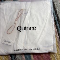 Quince Cotton Modal Double Scoop Neck Tank Top White Size S NWT