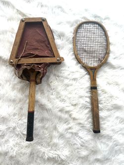 Antique AG Spalding Bros Wooden Tennis Racket