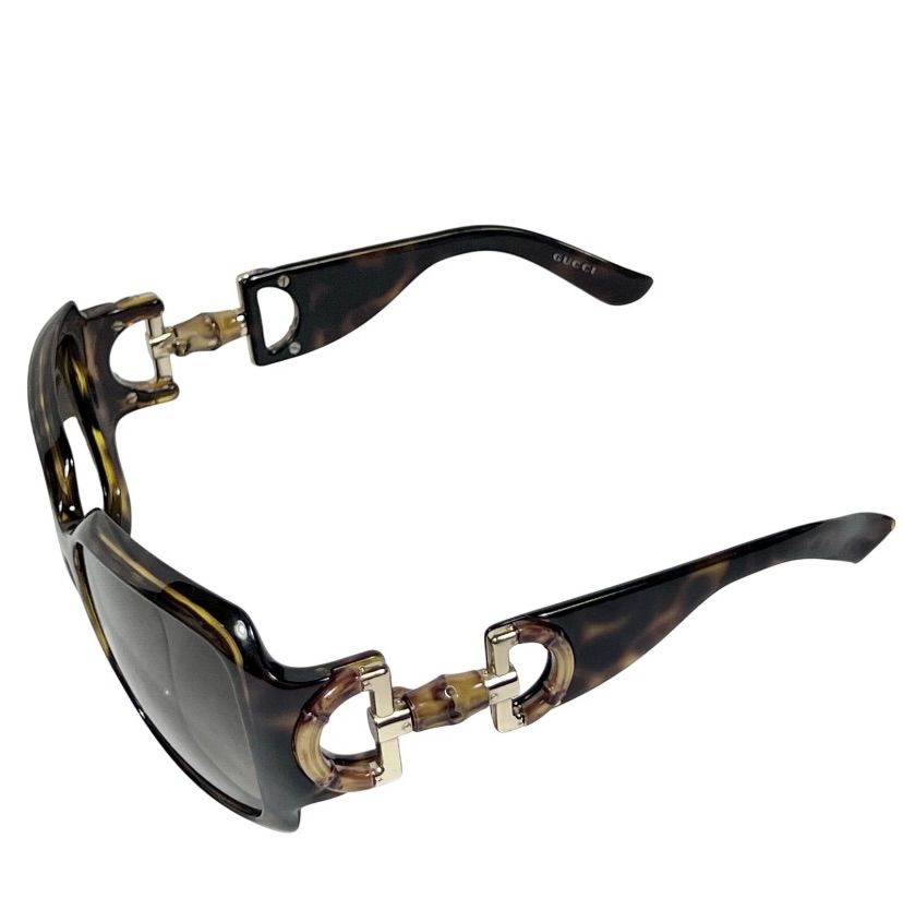 Gucci Tortoise Bamboo Horsebit Sunglasses Brown Oversized  display picture 3