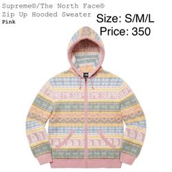 Brand New Supreme/ North Face Collab Hoodie Pink