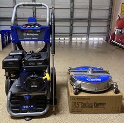 PRESSURE WASHER - $374 WESTINGHOUSE 3400 PSI 2.6 GPM GAS POWERED AXIAL CAM PUMP COLD WATER PRESSURE WASHER WITH SOAP TANK AND 5 QUICK CONNECT TIPS – M