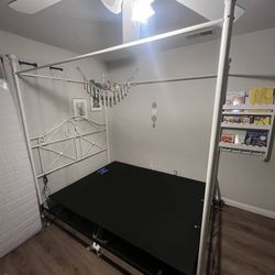 Adjustable Princess Canopy Queen Bed Frame