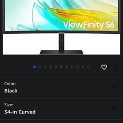 Samsung 34” ViewFinity S65UA Ultrawide QHD Curved Monitor – $550