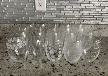 Mikasa stemless wine glasses (20)