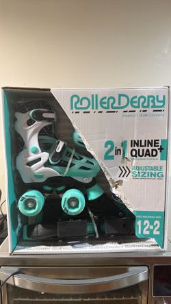 Roller derby 2 in 1 Inline + Quad  Girls adjustable size 12-2