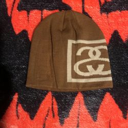 Stussy Big Logo Brown Beanie