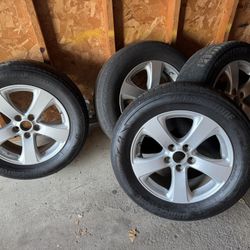I am selling 8 used Bredgestone tires and 4 have rims size 235/60R17 102H M+S