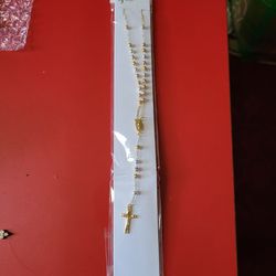 Cross and Rosary costume chain. New