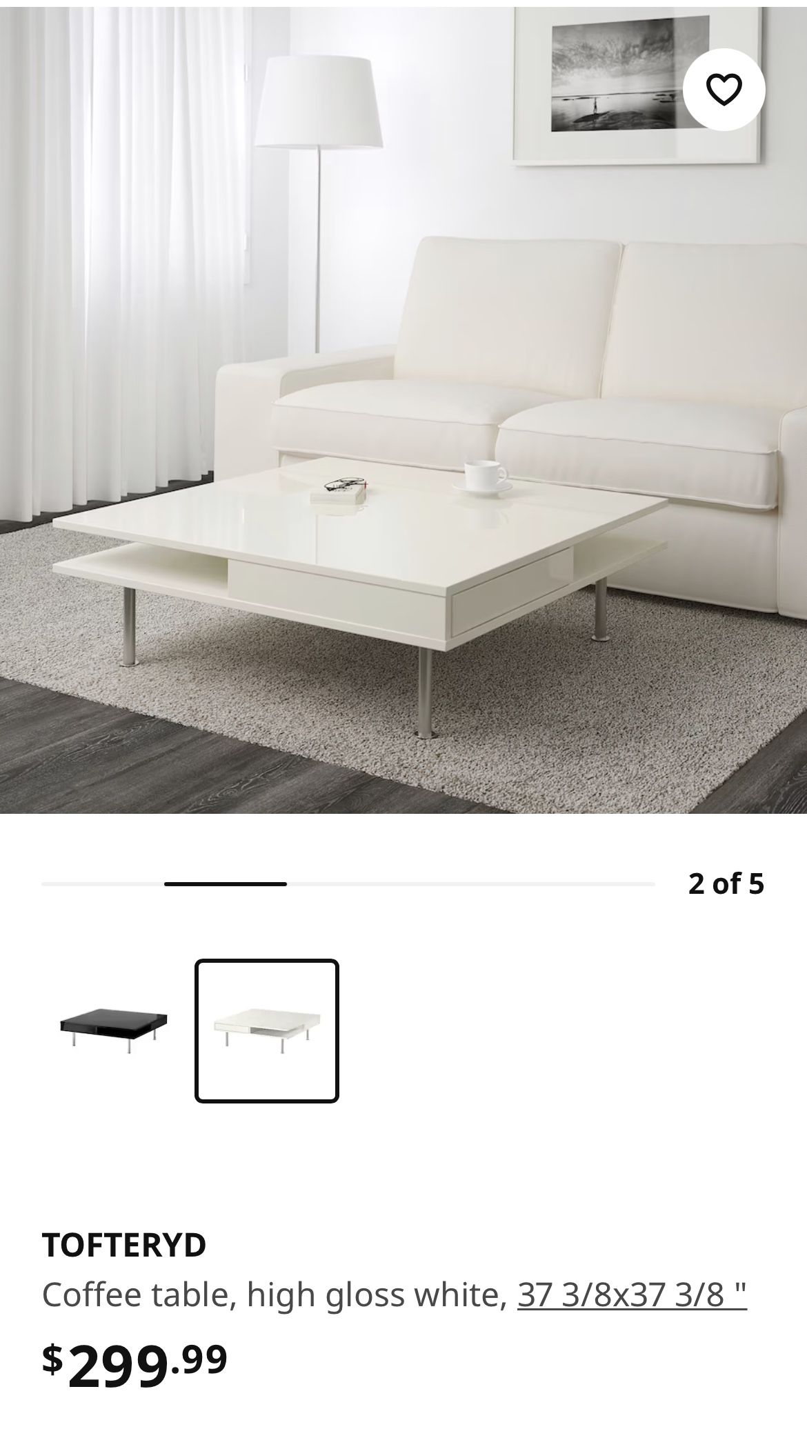 Geld rubber trechter Ik geloof IKEA TOFTERYD Coffee table, high gloss white, for Sale in New York, NY -  OfferUp