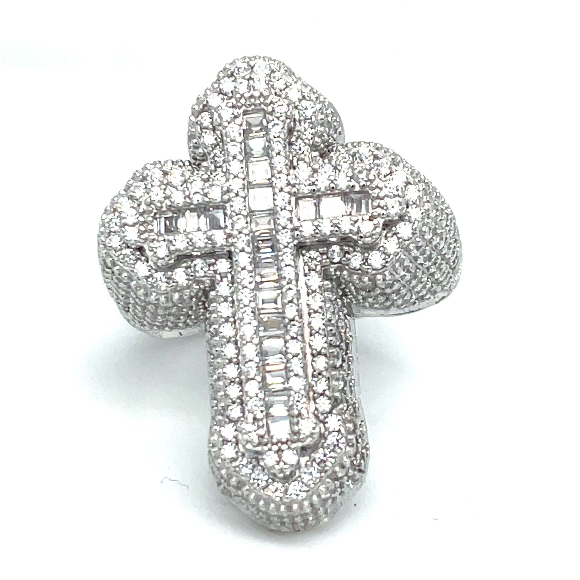 925 Silver CZ Cross Ring 11.10g Size 10 187638
