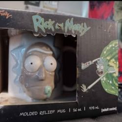 Rare Rick and Morty Molded Ceramic Mug