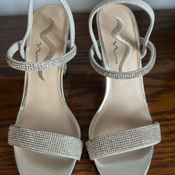 Silver Beaded Heels 